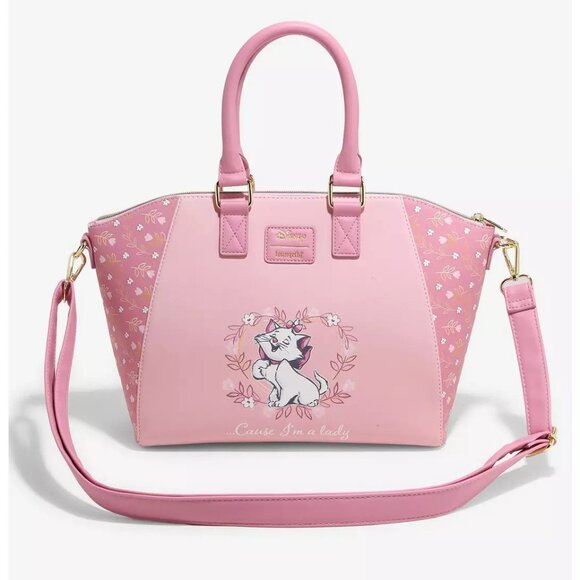 Loungefly Disney Aristocats Marie Satchel Floral Handbag Purse Bag - Picture 2 of 3